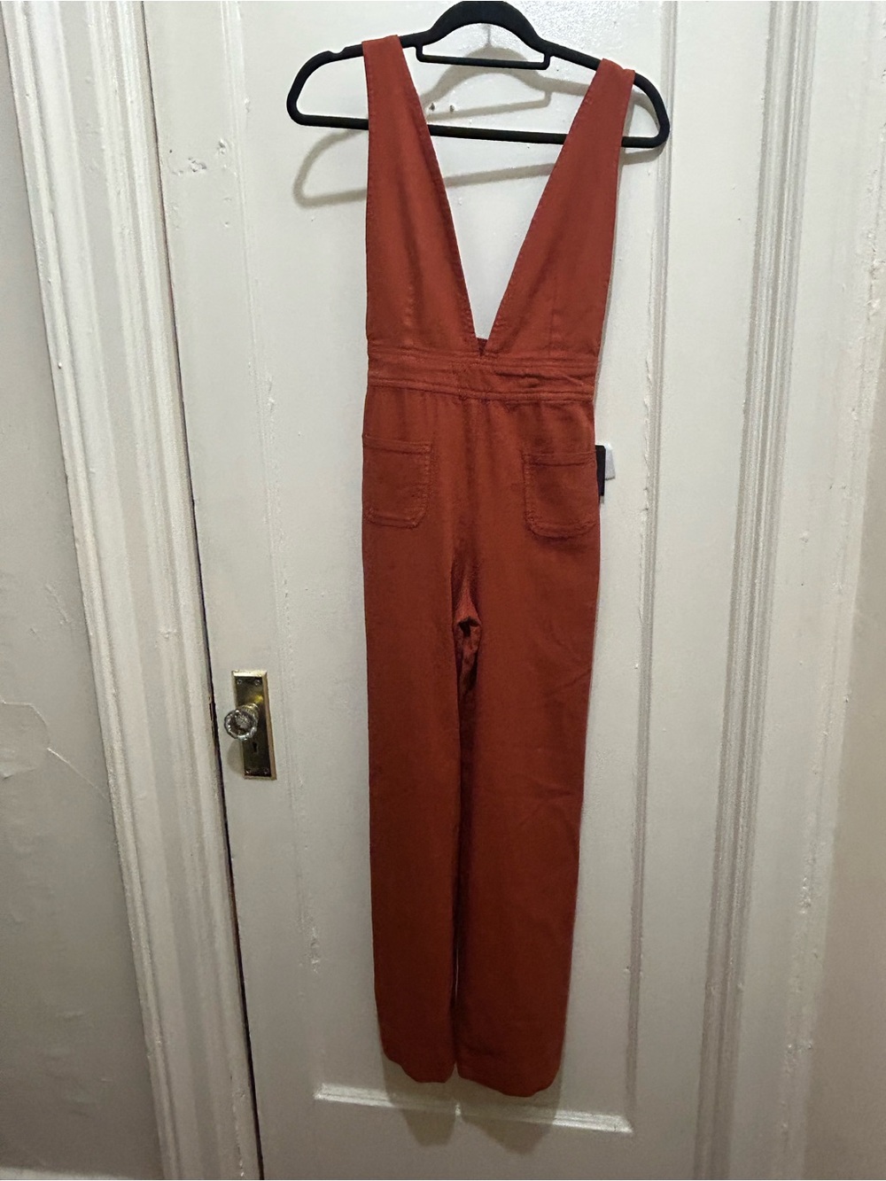 NWT Dollhouse Junior’s Ovetalls Rust High-Waist Wide-Leg  Poly cotton